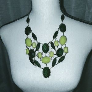 Gold tone with Hunter and lime green jewels